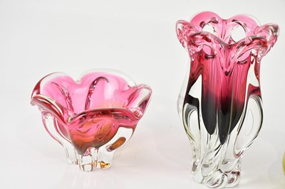 Lot 2378 - Three contemporary Art Glass vases including a...