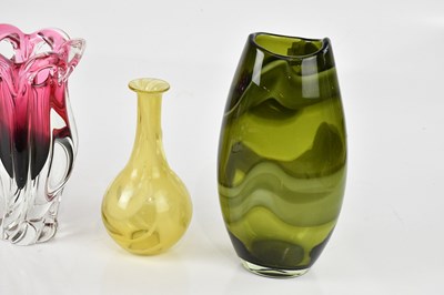 Lot 2378 - Three contemporary Art Glass vases including a...