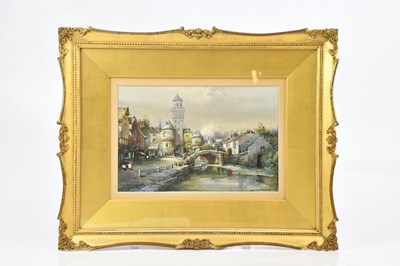 Lot 2192 - NOEL H LEAVER; watercolour, Continental...