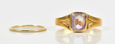 Lot 458 - A Victorian yellow metal dress ring, with...
