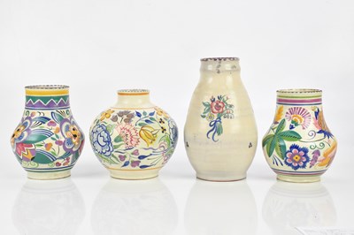 Lot 547 - POOLE POTTERY; four hand painted vases...