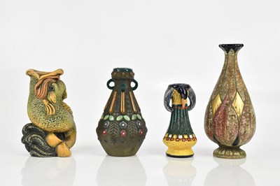 Lot 562 - AMPHORA; three art pottery vases including a...