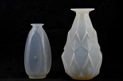 Lot 249 - SABINO; two French Art Deco glass opalescent...