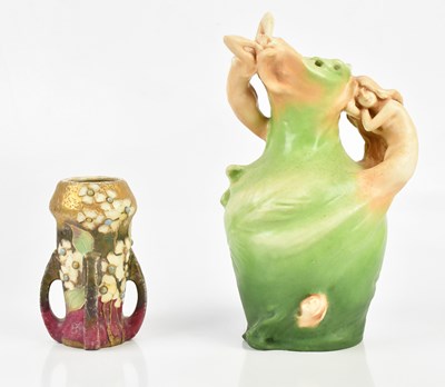 Lot 550 - AMPHORA; an Art Nouveau four handled jewelled...
