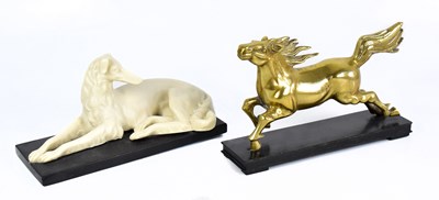 Lot 329 - An Art Deco painted composite model of a Borzoi