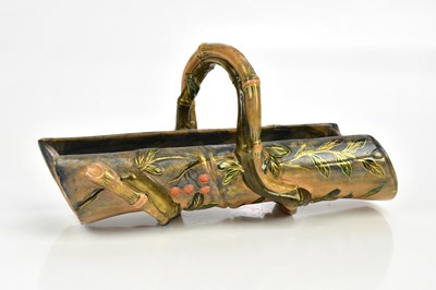 Lot 404 - ÉMILE GALLÉ (1846-1904); a faience ware trug,...