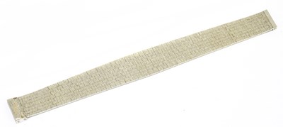 Lot 1248 - A 9ct white gold textured bracelet, length...