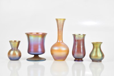Lot 245 - WMF MYRA; five glass vases, including an...