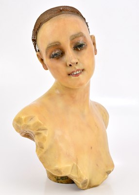 Lot 97 - An Art Deco wax mannequin/bust depicting a...