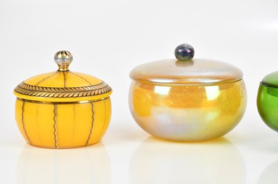 Lot 220 - LOETZ; four art glass powder bowls and covers,...