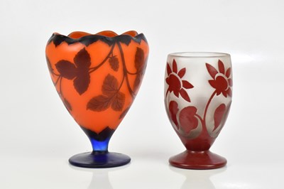 Lot 274 - RICHARD (LOETZ); a cameo glass pedestal vase,...