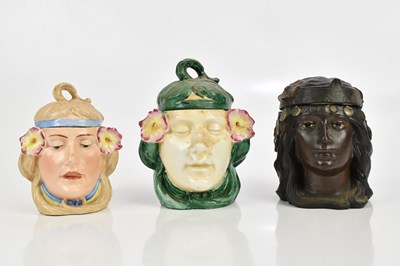 Lot 545 - Three Austrian Art Nouveau tobacco jars and...