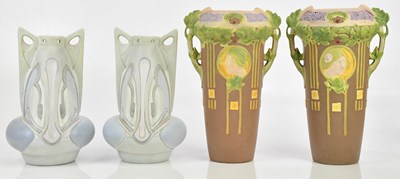 Lot 520 - A pair of German Secessionist bisque porcelain...