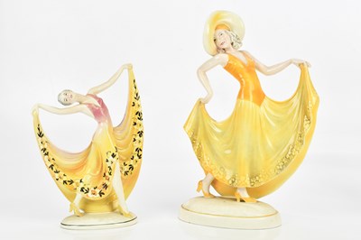 Lot 482 - KATZHUTTE; two Art Deco figures representing...