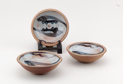 Lot 691 - SVEND BAYER (born 1946); a trio of stoneware...