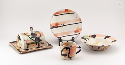 Lot 634 - SANDY BROWN (born 1946); a stoneware butter...