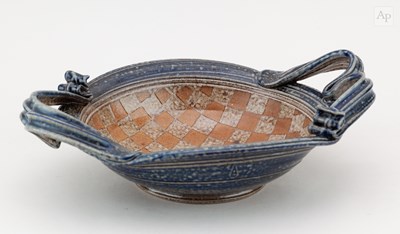 Lot 166 - ANDREW OSBORNE; a salt glazed twin handled...