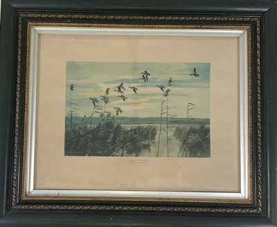 Lot 403 - PETER SCOTT; print, 'Teal on a Grey Morning',...