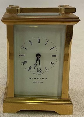 Lot 618 - GARRARD OF LONDON; a brass carriage clock, the...