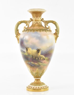 Lot 2535 - HARRY DAVIES FOR ROYAL WORCESTER; a large twin...