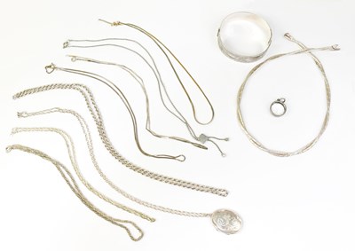 Lot 1506 - A group of silver jewellery, to include a...