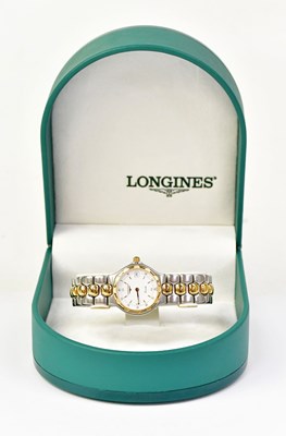 Lot 1602 - LONGINES; a stainless steel ladies' wristwatch,...