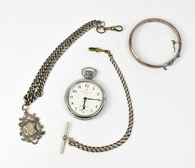 Lot 1568 - A hallmarked silver watch chain, length 33cm,...