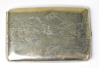 Lot 757 - A Sterling silver cigarette case, with...