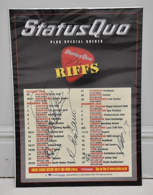 Lot 1640 - STATUS QUO; an autographed original poster for...