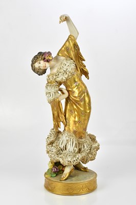 Lot 2412 - VOLKSTEDT; a large and impressive porcelain...
