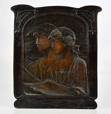 Lot 427 - ERNST WAHLISS; a large Art Nouveau rectangular...