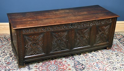 Lot 2939 - A late 17th/early 18th century oak coffer with...