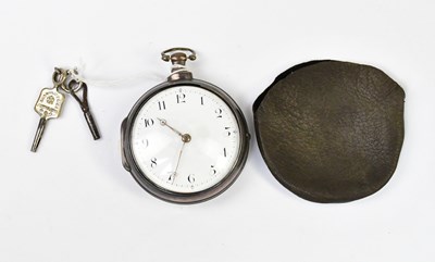 Lot 1560 - A hallmarked silver pair cased key wind pocket...