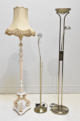 Lot 1692 - Three modern standard lamps, largest 185cm.