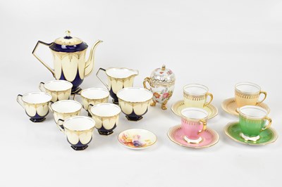 Lot 2632 - AYNSLEY; an Art Deco six setting coffee...