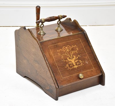 Lot 1219 - An Edwardian inlaid rosewood coal scuttle with...
