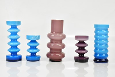Lot 271 - Five contemporary Scandinavian art glass vases...