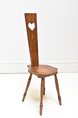 Lot 1086 - An oak vernacular spinner's type chair, height...