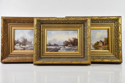 Lot 2246 - PETER GROEN; a pair of Dutch oils on panel,...