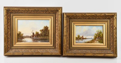 Lot 2247 - PETER GROEN; a pair of Dutch oils on board,...