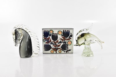 Lot 2591 - MURANO; two glass sculptures including bust of...