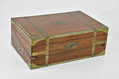 Lot 1404 - A 19th century brass bound campaign writing...