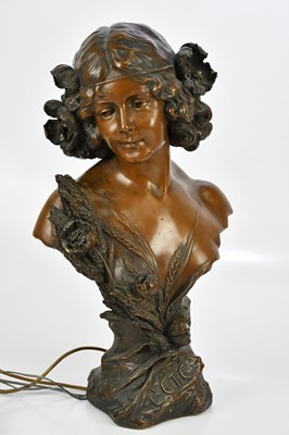 Lot 425 - GOLDSCHEIDER; an Art Nouveau 'Lete' bust of a...