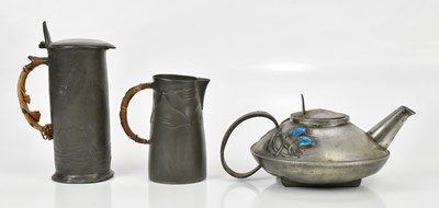 Lot 139 - ARCHIBALD KNOX FOR ENGLISH PEWTER; an Arts and...