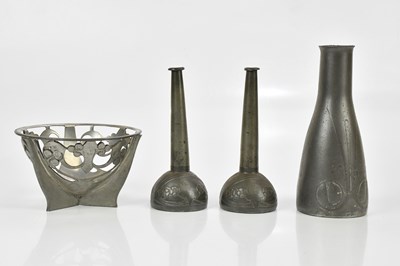 Lot 138 - ARCHIBALD KNOX FOR ENGLISH AND TUDRIC PEWTER;...