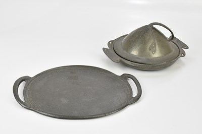 Lot 100 - ARCHIBALD KNOX FOR TUDRIC PEWTER; an Arts and...