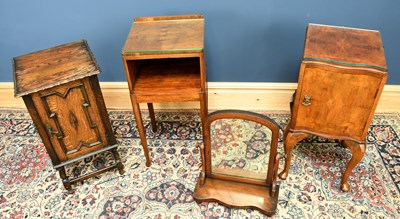Lot 2859 - Two walnut bedside cupboards, with an earlier...