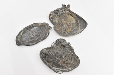 Lot 93 - WMF; three Art Nouveau shaped plaques/plates,...
