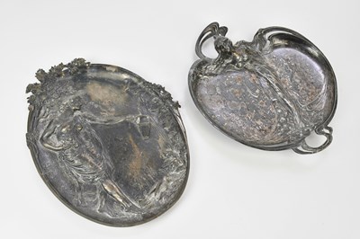 Lot 156 - WMF; an Art Nouveau shaped hanging plaque,...