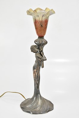 Lot 150 - WMF; an Art Nouveau figural table lamp with...